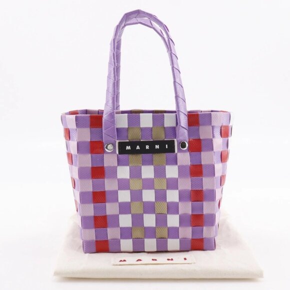 MARNI Flower cafe picnic bag Handbag Micro Basket purple polypropylene Women - Picture 1 of 8